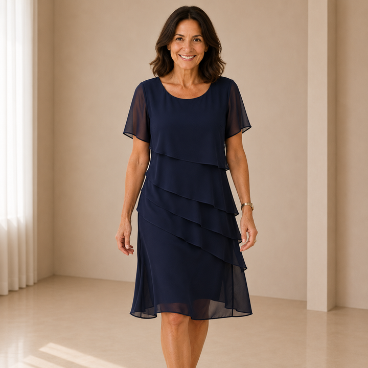 Linda | Elegant Comfort Ruffle Dress