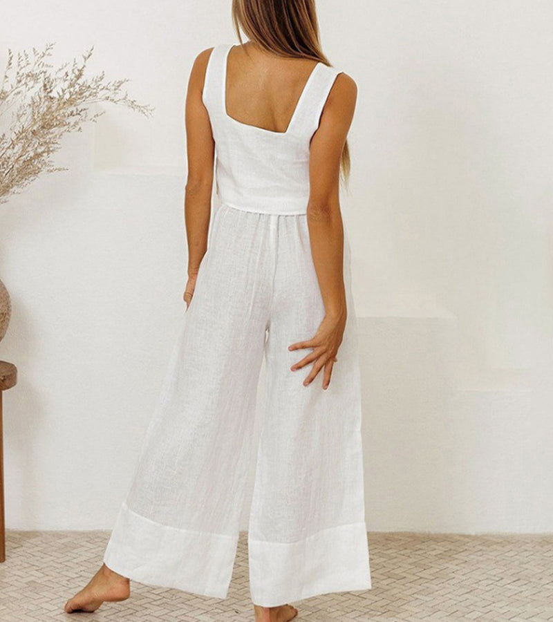 MEGAN | Minimalist Top and Wide-Leg Pants Set