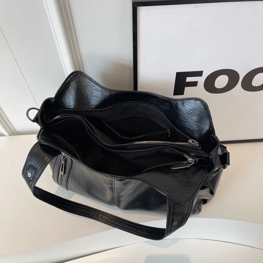 UMA - DUAL ZIPPER LARGE CAPACITY SHOULDER BAG