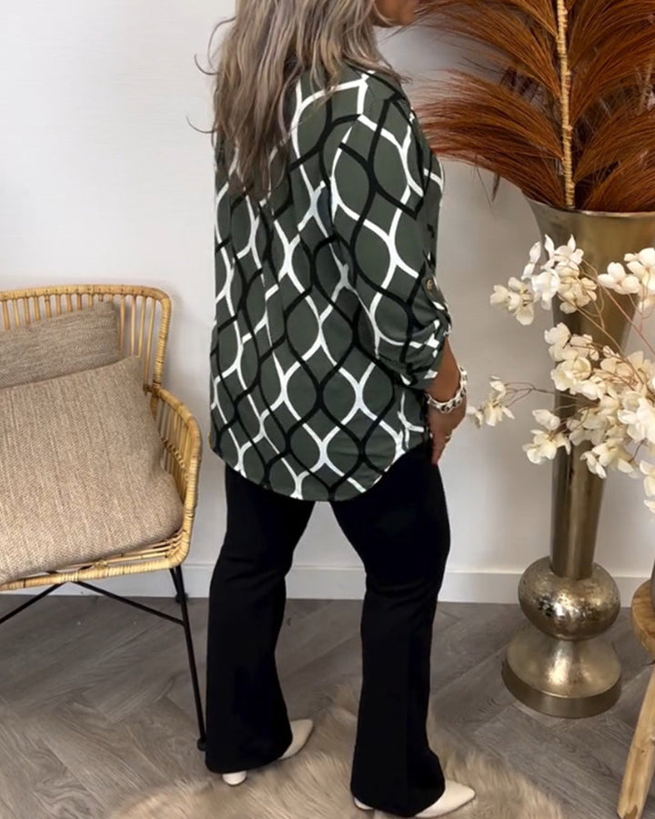 AMELIA | CASUAL LONG-SLEEVE PATTERNED BLOUSE