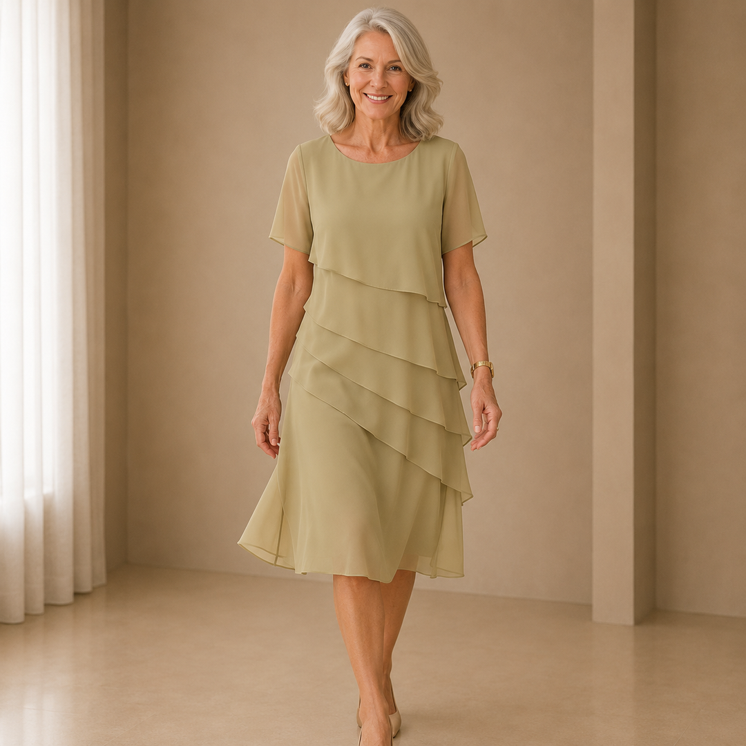 Linda | Elegant Comfort Ruffle Dress