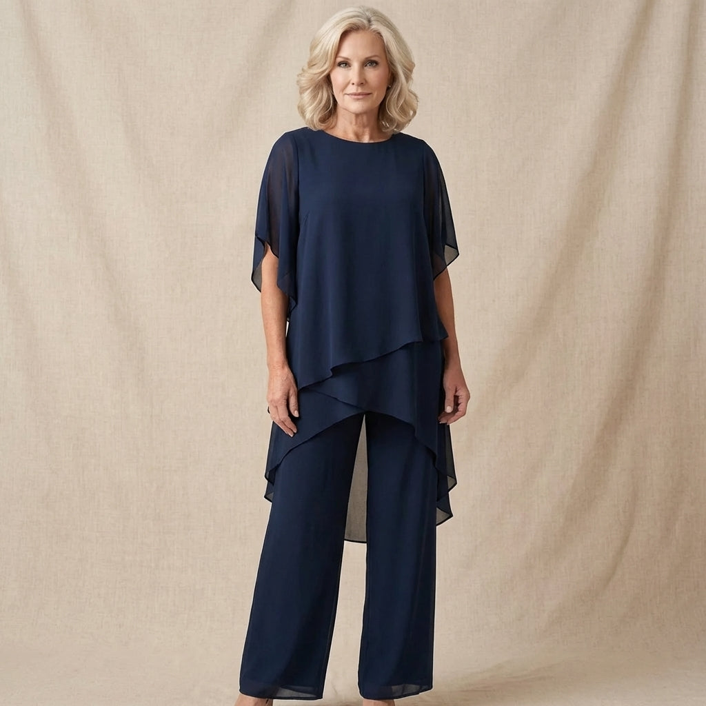 KIMMY | Draped Top with Palazzo Pants