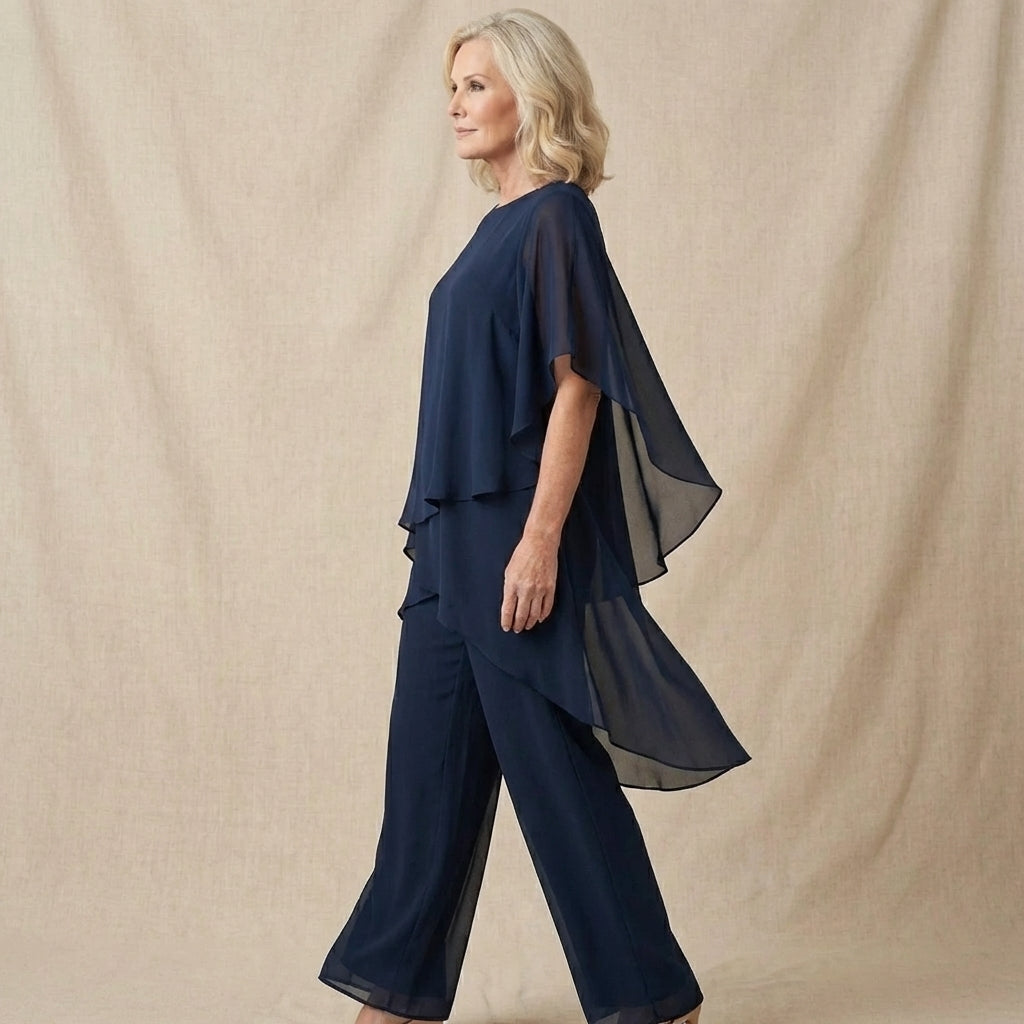 KIMMY | Draped Top with Palazzo Pants