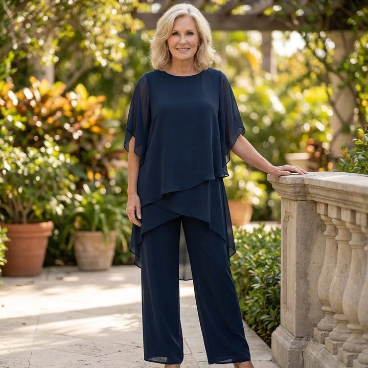 KIMMY | Draped Top with Palazzo Pants