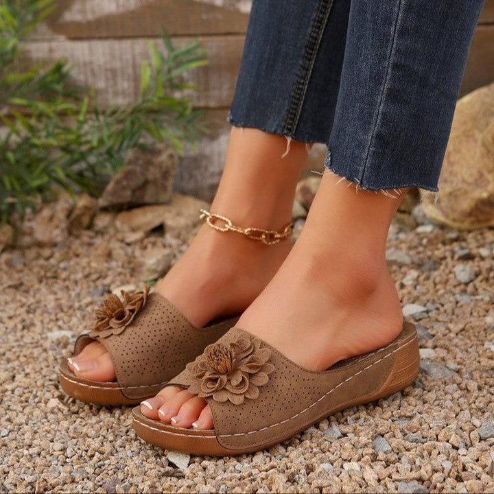 Rosalie | Floral Orthopedic Wedge Slides