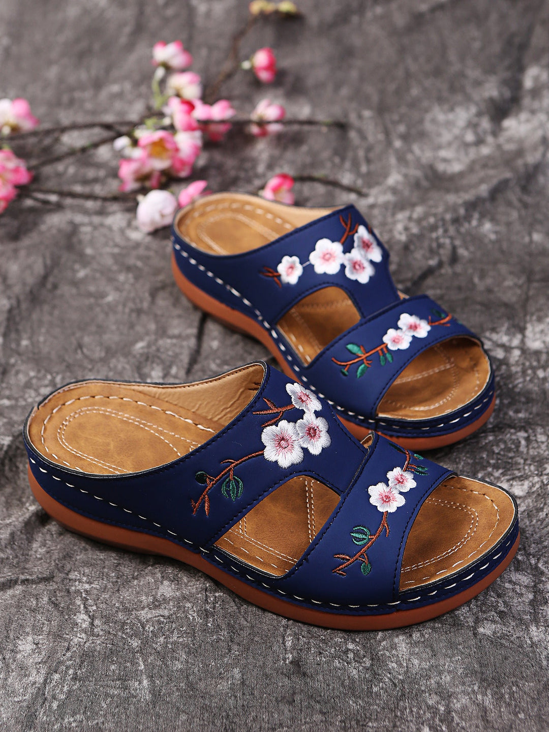 Blossom | Floral Orthopedic Slide Sandals