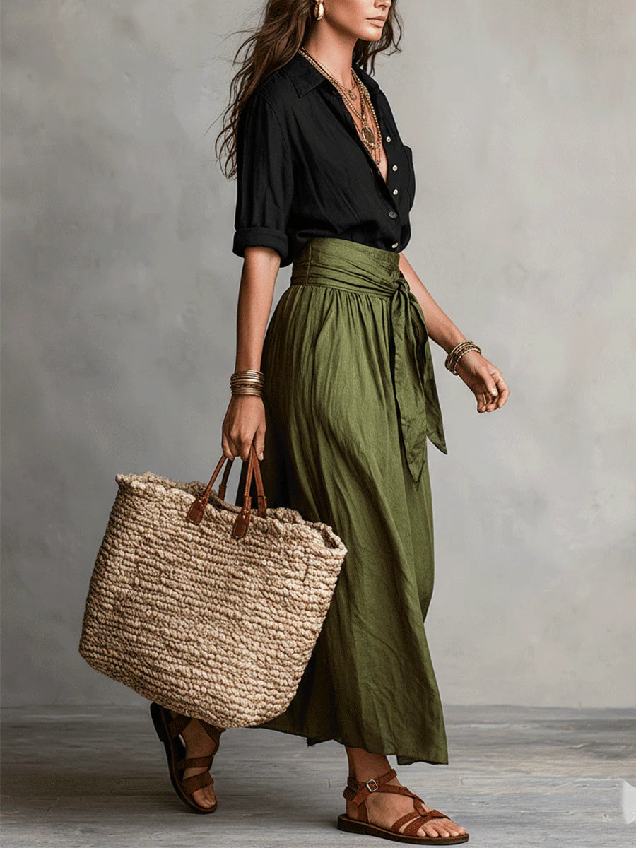 Elara™ | Elegant Two-Piece Set With Midi Skirt