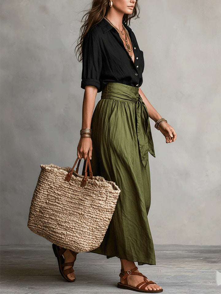 Elara™ | Elegant Two-Piece Set With Midi Skirt