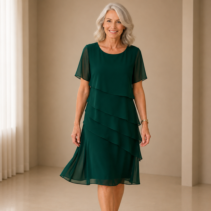 Linda | Elegant Comfort Ruffle Dress