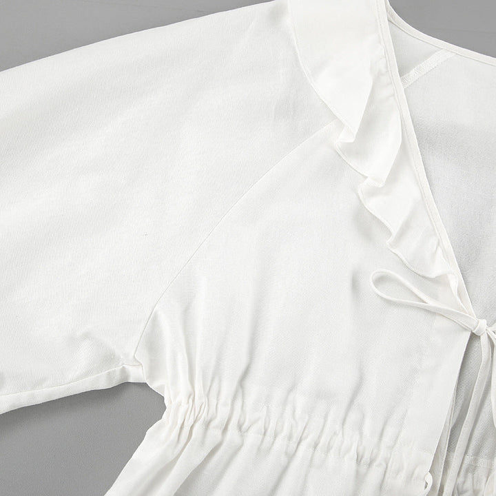 ALEXANDRA | Ruffled Tie-Front Top & Shorts Set