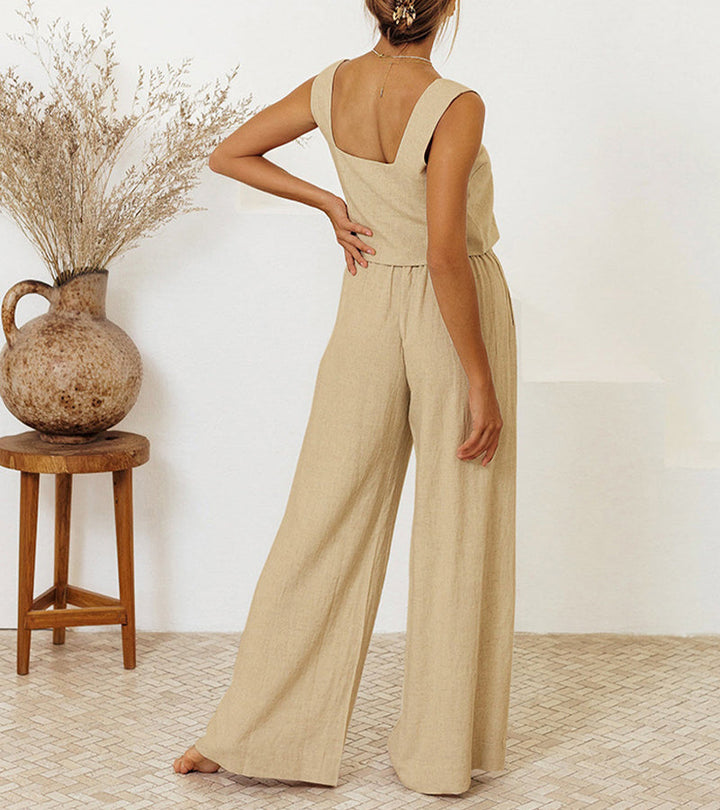 MEGAN | Minimalist Top and Wide-Leg Pants Set