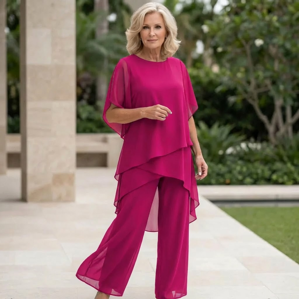 KIMMY | Draped Top with Palazzo Pants