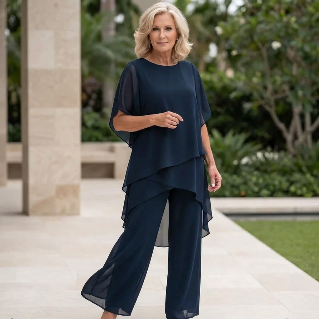 KIMMY | Draped Top with Palazzo Pants