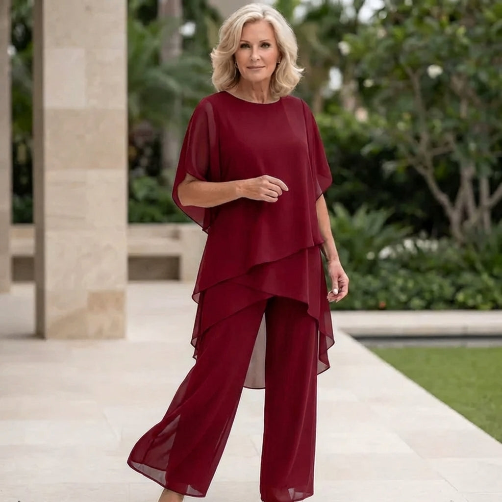 KIMMY | Draped Top with Palazzo Pants