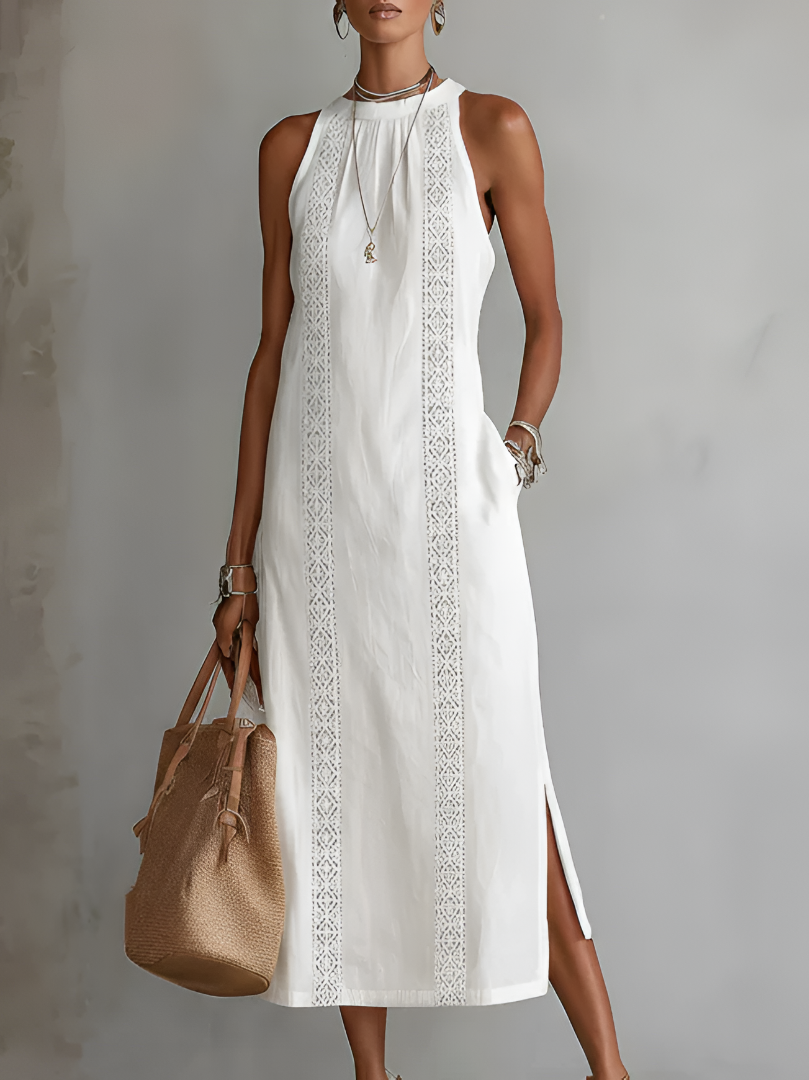 Jimena | Relaxed Mandarin Collar Summer Dress