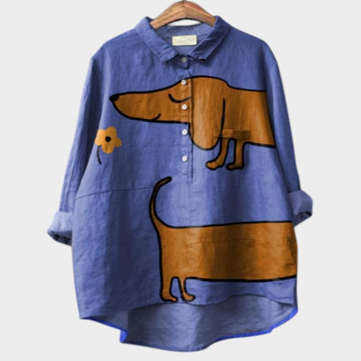 AINSLEY | OVERSIZED SHIRT WITH LOVELY DOG DESIGN