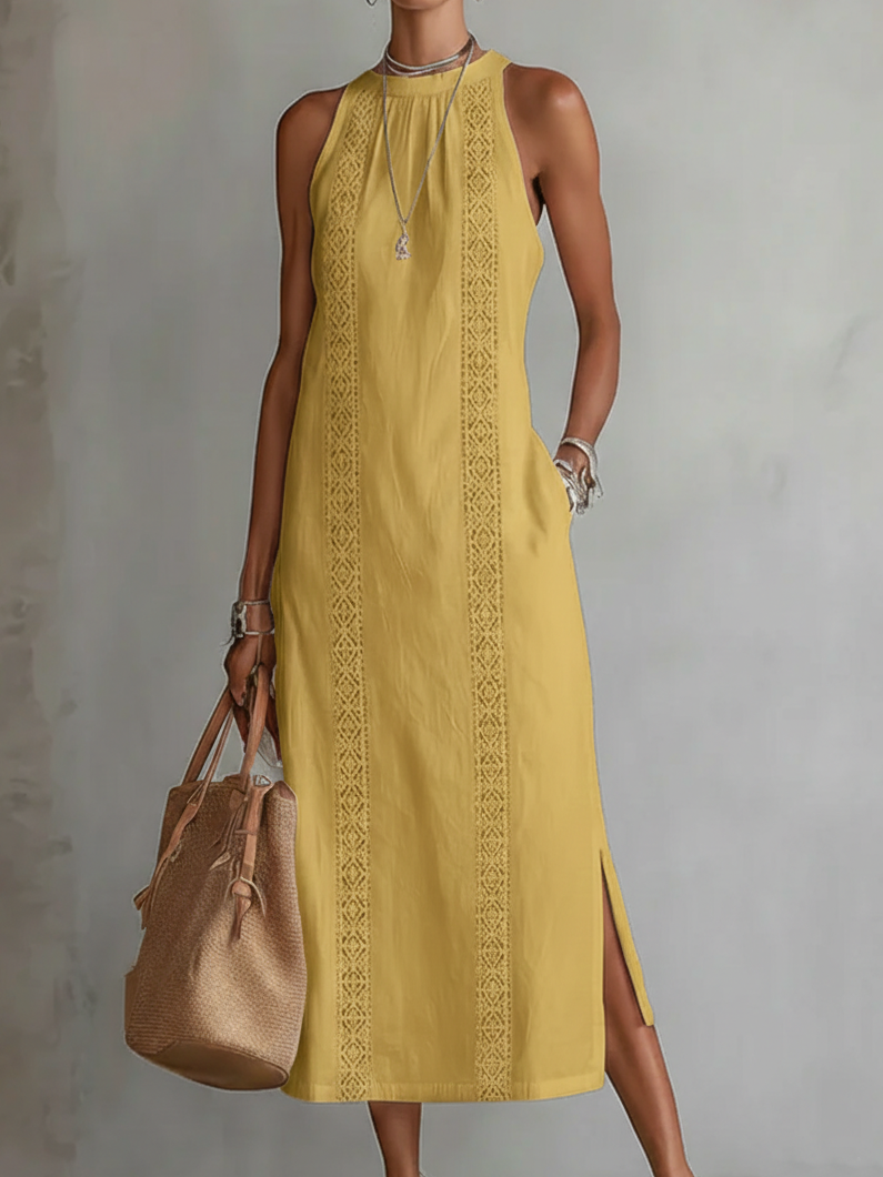Jimena | Relaxed Mandarin Collar Summer Dress