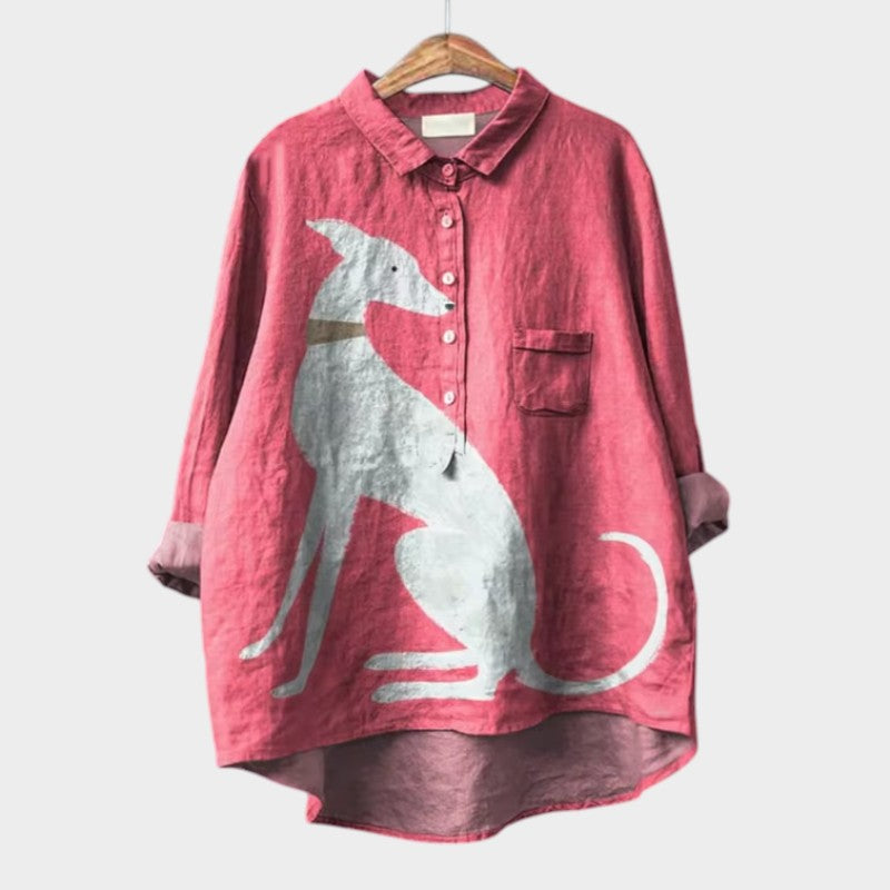 AINSLEY | OVERSIZED SHIRT WITH LOVELY DOG DESIGN